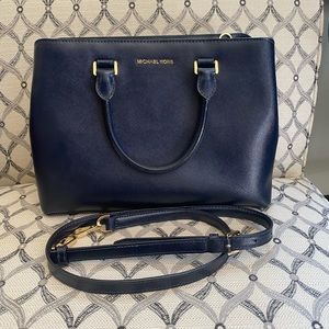 Michael Kors Navy Blue Camille Satchel